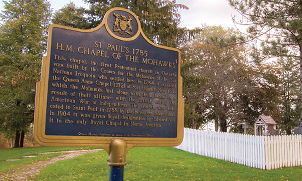 St Paul's 1785 Sign - Her Majesty's Royal Chapel of The Mohawks Historic Site